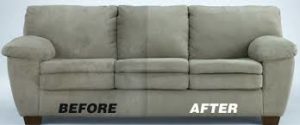 Before and after sofa cleaning